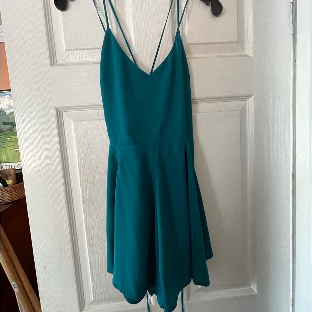 Express Strappy Back Romper, Teal, size 6